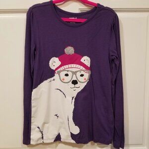 Girls' Crazy 8 L/S Graphic Tee w/Polar Bear Cub, Size L (10-12), EUC